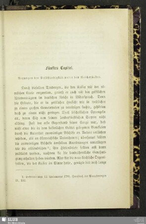 Fünftes Capitel. Regungen der Selbständigkeit unter den Reichsfürsten