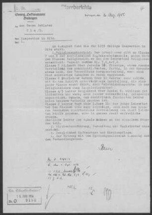 Bitz: Inspektionsbericht 1955