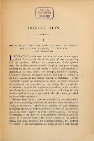 An Introduction to the study of Robert Browning's Poetry