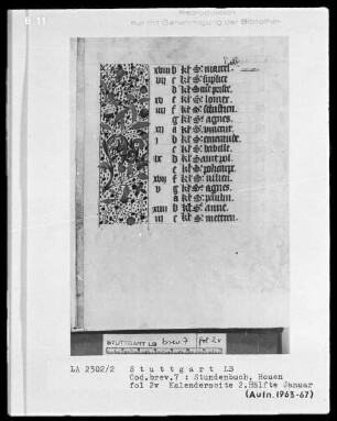 Lateinisch-französisches Stundenbuch (Livre d'heures) — Teilbordüre, Folio 2verso