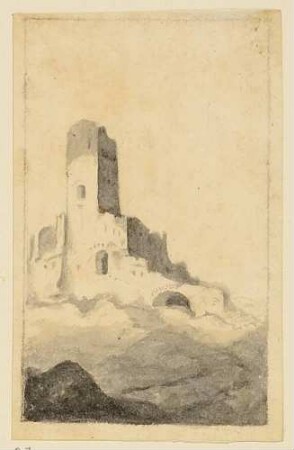 Ruine eines Kastells mit Turmrest