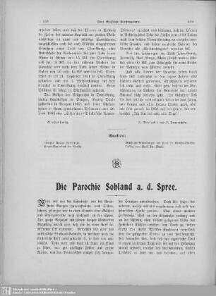 Die Parochie Sohland a. d. Spree