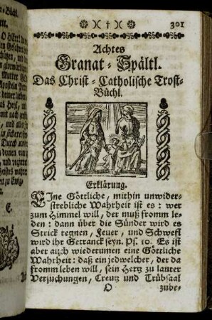Achtes Granat-Spältl. Das Christ-Catholische Trost-Büchl.