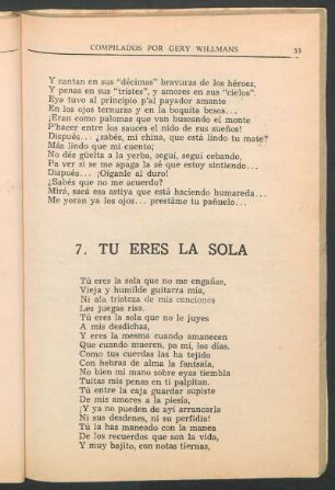 7. Tú eres la sola