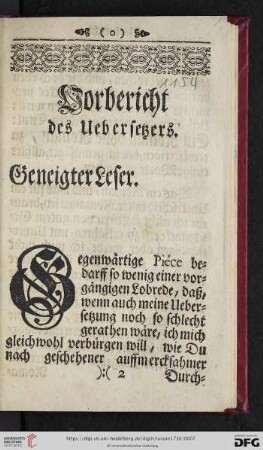 Vorbericht des Uebersetzers