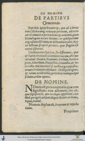 De Partibus Orationis