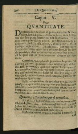 Caput V. De Quantitate.