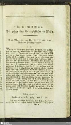 Dritte Abtheilung. Die getrennten Gebirgsglieder in Afrika