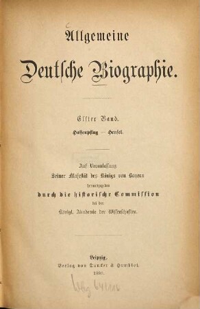 Allgemeine Deutsche Biographie, 11. Hassenpflug - Hensel