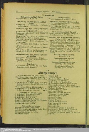 VII. Kirchenwesen