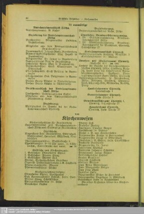 VII. Kirchenwesen