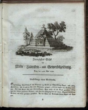 Zwanzigstes Stück. Prag den 14ten Mai 1788.