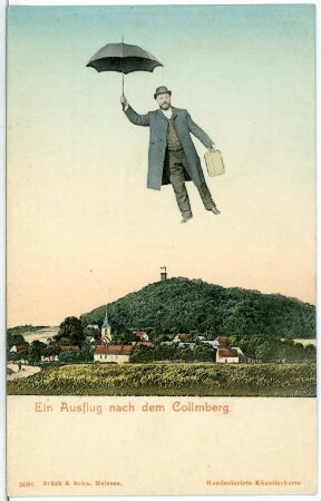 Collmberg. Blick zum Collmberg - Fliegender Mann