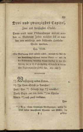 Drei und zwanzigstes Capitel, Zwei und dreissigstes Orakel