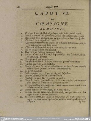 Caput VII. De Citatione
