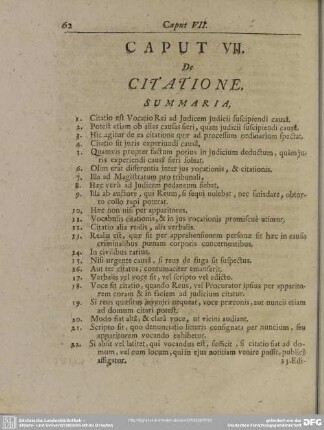 Caput VII. De Citatione