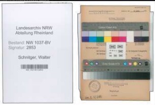 Entnazifizierung Walter Schnitger , geb. 01.01.1902 (Reg.Sekretaer)