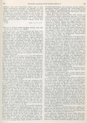 929-931 [Rezension] Gogarten, Friedrich, Luthers Theologie