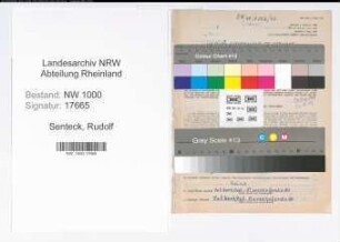 Entnazifizierung Rudolf Senteck, geb. 28.11.1898 (Beamter)