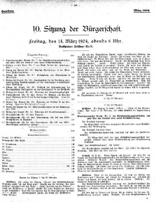 10. Sitzung der Bürgerschaft.