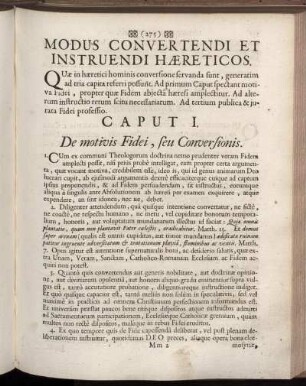 Modus Convertendi Et Instruendi Hæreticos.