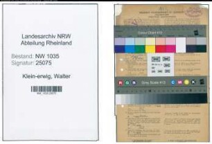 Entnazifizierung Walter Klein-erwig , geb. 31.01.1922 (Bergmann)