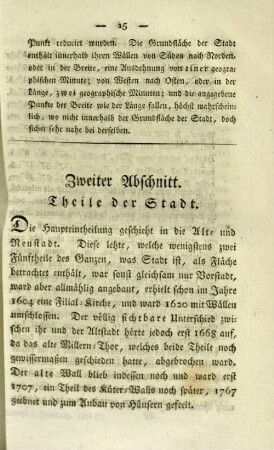 Zweiter Abschnitt. Theile der Stadt.