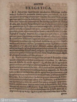 SECTIO EXEGETICA.
