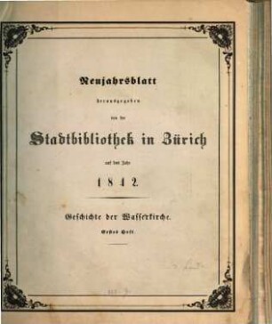 Neujahrsblatt : auf das Jahr ... 1842