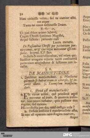 §. 6. De Mansuetudine.