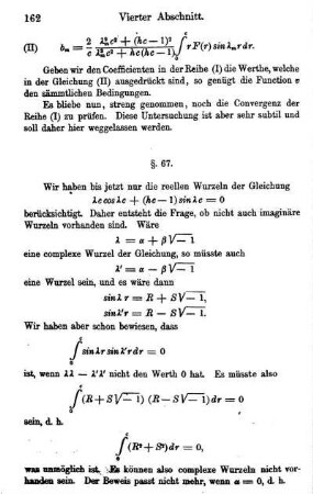 §. 67. Die transscendente Gleichung hat nur reelle Wurzeln