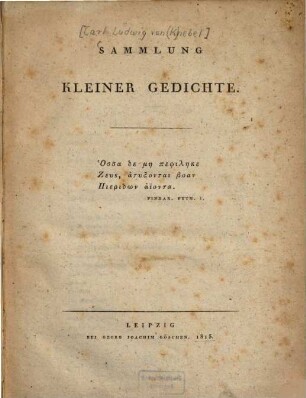 Sammlung kleiner Gedichte