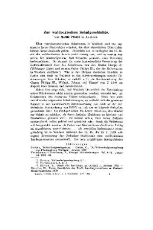 Zur waldeckischen Schulgeschichte
