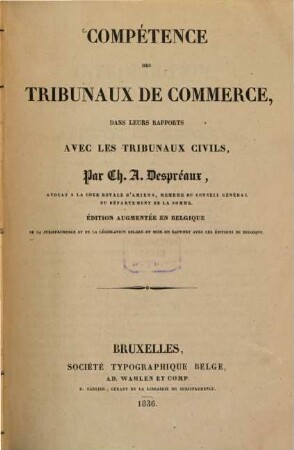 Compétence des tribunaux du commerce, dans leurs rapports avec les tribunaux civils