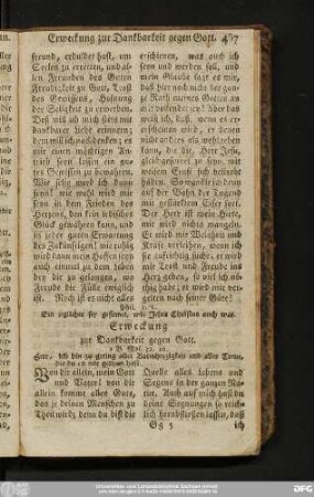 [13)] Erweckung zur Dankbarkeit gegen Gott.