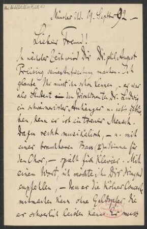 Brief an Franz Wüllner : 19.09.1892