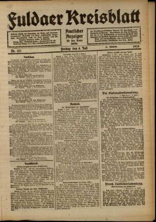 Ausgabe vom Freitag, den 04. Juli 1919.