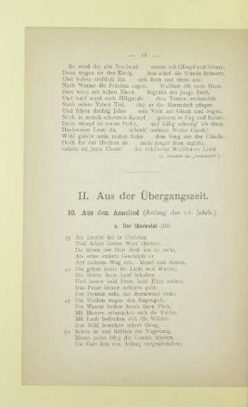 II. Aus der Übergangszeit