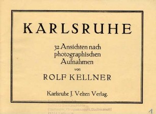 Karlsruhe - 32 Ansichten nach photographischen Aufnahmen. Titelblatt