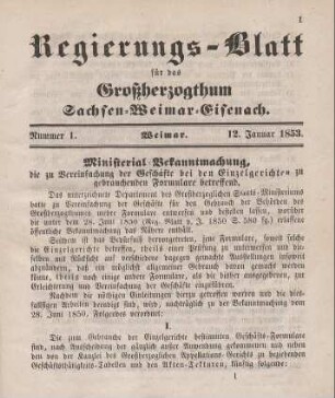 Nr. 1 : 12. Januar 1853