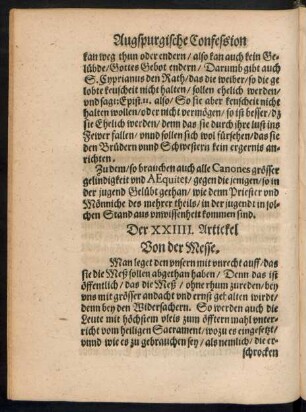 Der XXIIII. Artickel Von der Messe.