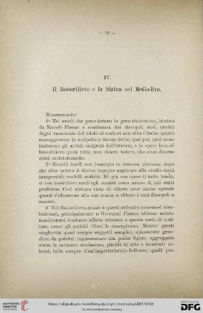 [V.] Il Bassorilievo e la Statua nel Medio-Evo