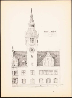 Rathaus: Vorderansicht (aus: Drucke von Seminararbeiten der Königlich Technischen Hochschule Berlin, Bd. I)