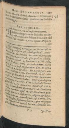 Articulus III. Ab Henrico IV. ad reformationem