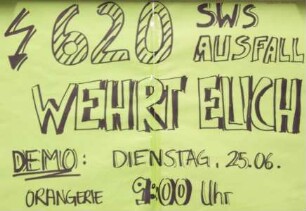 "620 SWS [Semesterwochenstunden] Ausfall. Wehrt euch"