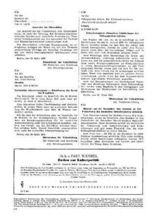 Ausweise für Oberschüler : E 16 ; [Entscheidungen, Stellungnahmen und Hinweise]