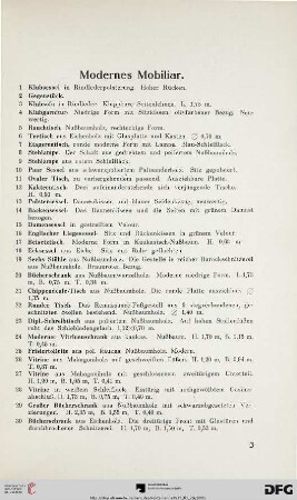 Modernes Mobiliar (Nr. 1-64)