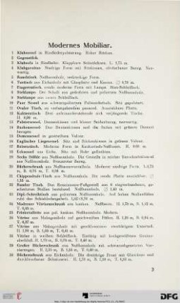 Modernes Mobiliar (Nr. 1-64)
