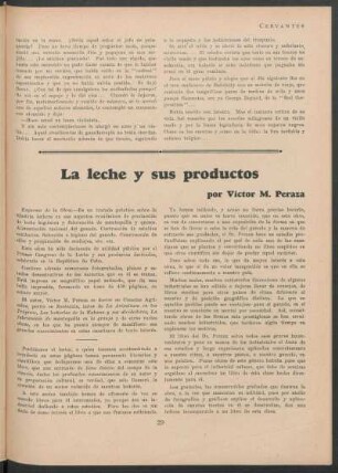 "La leche y sus productos" por Victor M. Peraza