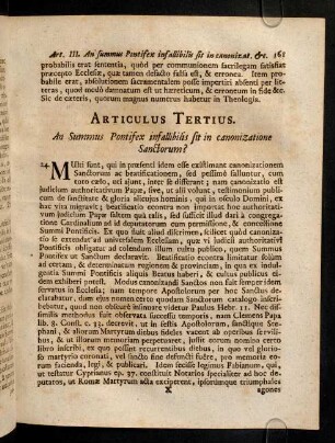 161-168, Articulus Tertius